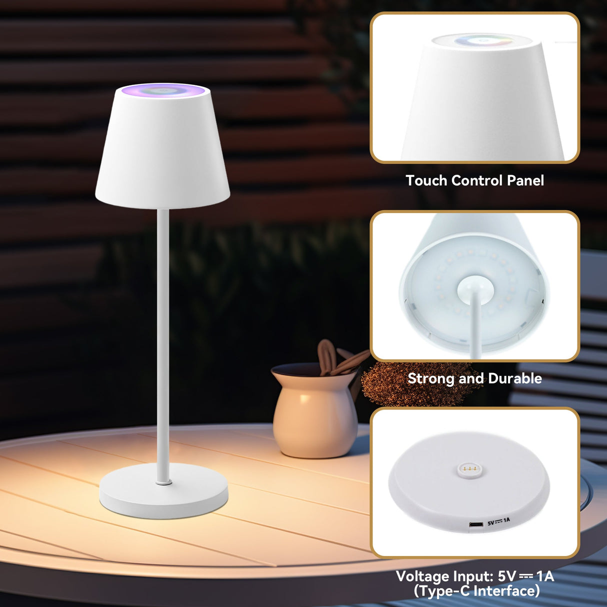 Enoki Portable RGB Table Lamp - White