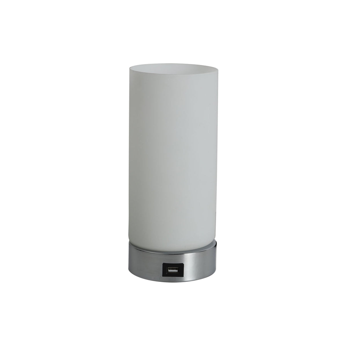 Sleek Touch Control Cylinder Lamp with USB Charging Port