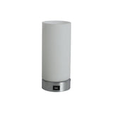 Sleek Touch Control Cylinder Lamp with USB Charging Port - Side View