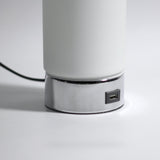 Sleek Touch Control Cylinder Lamp with USB Charging Port - Rear View