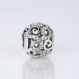 925 Sterling Silver Diamond Inlaid Bead Bracelet Accessory - Side View