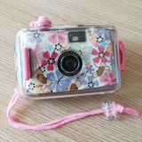 Retro Film Camera for Kids - Waterproof 5m - Flowers Pattern - Side View