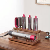 Countertop Organizer for Dyson Airwrap - Walnut Rack - Side View