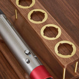 Countertop Organizer for Dyson Airwrap - Walnut Rack - Close-Up Angle