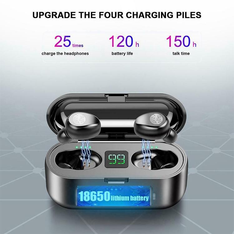 Wireless Bluetooth Headset with Touch Control and Charging Case - V5.0