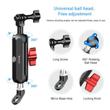Adjustable Cnc Metal Motorcycle Rearview Arm Mount - Rear View