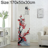 Vertical Cabinet Air Conditioning Dust Cover - All-inclusive Fabric Red Plum - 170x50x30cm - Front View