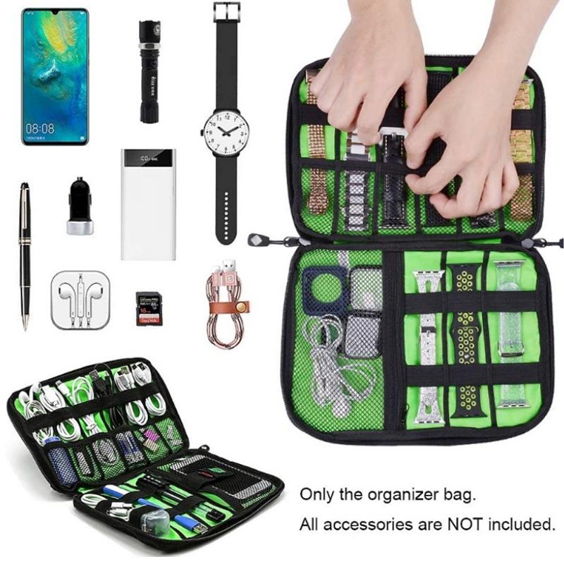 Portable Multifunctional u Disk Storage Bag for Mobile Phone Accessories - Yellow