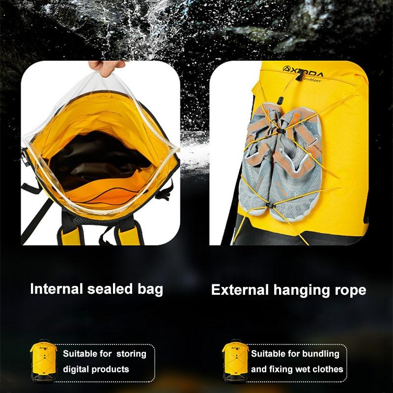 Waterproof Outdoor Stream Tracing Backpack Black 16L - Black-16L