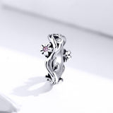 925 Sterling Silver Cherry Blossom Branch Pendant For Diy Bracelets And Necklaces - Side View