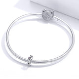 925 Sterling Silver Cherry Blossom Branch Pendant For Diy Bracelets And Necklaces - Top-Down View