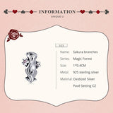 925 Sterling Silver Cherry Blossom Branch Pendant For Diy Bracelets And Necklaces - Close-Up Angle