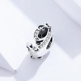 925 Sterling Silver Relief Number Series 0 9 Beads For Diy Bracelets And Necklaces Style - 9 - Top-Down View