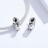 925 Sterling Silver Relief Number Series 0 9 Beads For Diy Bracelets And Necklaces Style - 9 - Rear View