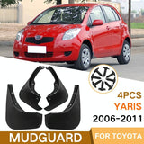 For Toyota Yaris 2006-2011 4Pcs / Set Car Auto Soft Plastic Splash Flaps Fender Guard - Side View