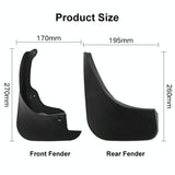 For Toyota Yaris 2006-2011 4Pcs / Set Car Auto Soft Plastic Splash Flaps Fender Guard - Top-Down View