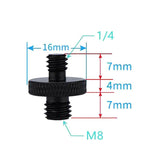 4-Piece A27 To M8 Male Screw Adapters - Side View