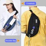 Chest Shoulder Messenger Bag Badge - Green + Badge + Lanyard