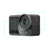 Tempered Glass Film Set for Dji Action 3 - 3-in-1 Protection for Front and Back Screens and Lenses - Side View