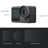 Tempered Glass Film Set for Dji Action 3 - 3-in-1 Protection for Front and Back Screens and Lenses