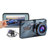 1080p Dual Recording Car Dvr with 4 Touch Screen Parking Monitoring & Loop Recording - Front View