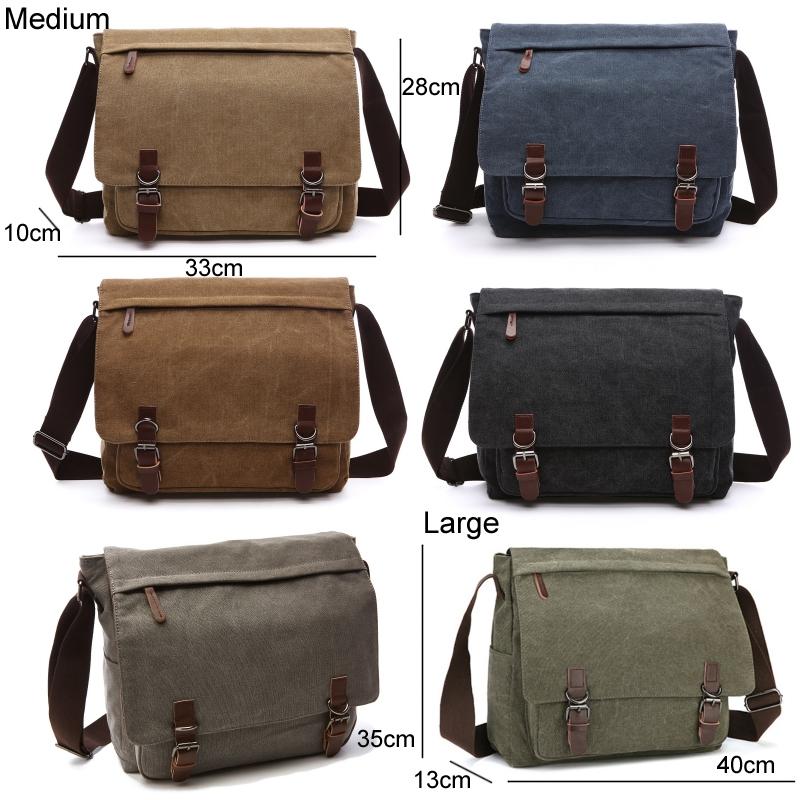 Green Canvas Business Messenger Bag Large