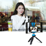 Smartphone Video Rig & Microphone Kit For Live Broadcast - Compatible With Iphone Galaxy Huawei Xiaomi Htc Lg Google And More - Blue - Extra Image