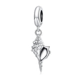 925 Sterling Silver Conch Pendant For Diy Bracelets & Necklaces - Front View