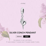 925 Sterling Silver Conch Pendant For Diy Bracelets & Necklaces - Side View