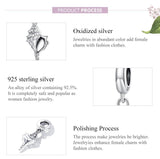 925 Sterling Silver Conch Pendant For Diy Bracelets & Necklaces - 45-Degree Angle