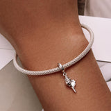 925 Sterling Silver Conch Pendant For Diy Bracelets & Necklaces - Close-Up Angle