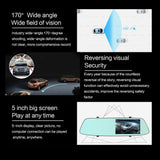 5 Lcd Touch Screen Rear View Mirror Car Recorder With Separate Camera - Rear View