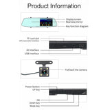 5 Lcd Touch Screen Rear View Mirror Car Recorder With Separate Camera - Extra Image