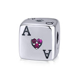 925 Sterling Silver Square Dice Beads For Diy Bracelets & Necklaces - Front View
