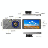 Smart Car Dual Lens Video Camera - Full Hd 1080p Motion Detection Tf Card Support - Extra Image