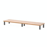 Aluminum Alloy Desktop Monitor Stand with Wooden Plate Riser - Front View