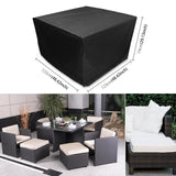 Outdoor Furniture Set Cover - Waterproof Anti-uv Dust-proof - 210d Oxford Cloth - 123x123x74cm - Black - Close-Up Angle