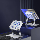 Aluminum Laptop Cooling Stand with 4 Fans - Side View