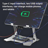 Aluminum Laptop Cooling Stand with 4 Fans - Rear View