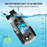 Waterproof Housing for Insta360 X3 - 30m Depth - 45-Degree Angle