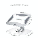 360 Degree Rotating Aluminum Laptop Stand - Heat Dissipation - 45-Degree Angle