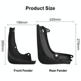 For Tesla Model S 2014-2020 4Pcs / Set Car Auto Soft Plastic Splash Flaps Fender Guard - Side View