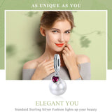925 Sterling Silver Pearl Heart Pendant For Diy Bracelets & Necklaces - Top-Down View