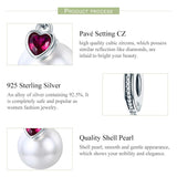 925 Sterling Silver Pearl Heart Pendant For Diy Bracelets & Necklaces - 45-Degree Angle