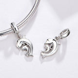 925 Sterling Silver Dolphin Pendant For Bracelet Or Necklace - Rear View