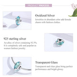925 Sterling Silver Ocean Star Pendant Bracelet With Blue Glass Bead - 45-Degree Angle