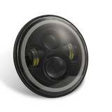 7 Inch H4 / H13 Dc 9V - 30V 3000Lm 6000K 30W Ip67 4Led Lamp Beads Car Round Shape Led Headlight Lamps For Jeep Wrangler / Harley With Angel Eye - Front View