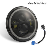 7 Inch H4 / H13 Dc 9V - 30V 3000Lm 6000K 30W Ip67 4Led Lamp Beads Car Round Shape Led Headlight Lamps For Jeep Wrangler / Harley With Angel Eye - Top-Down View