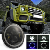 7 Inch H4 / H13 Dc 9V - 30V 3000Lm 6000K 30W Ip67 4Led Lamp Beads Car Round Shape Led Headlight Lamps For Jeep Wrangler / Harley With Angel Eye - 45-Degree Angle