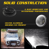 7 Inch H4 / H13 Dc 9V - 30V 3000Lm 6000K 30W Ip67 4Led Lamp Beads Car Round Shape Led Headlight Lamps For Jeep Wrangler / Harley With Angel Eye - Close-Up Angle